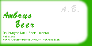 ambrus beer business card